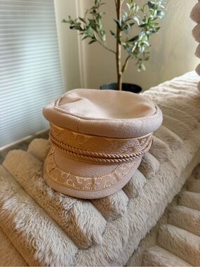 Lack of color Women’s Cream Beige Embroidered Baker Boy Cap